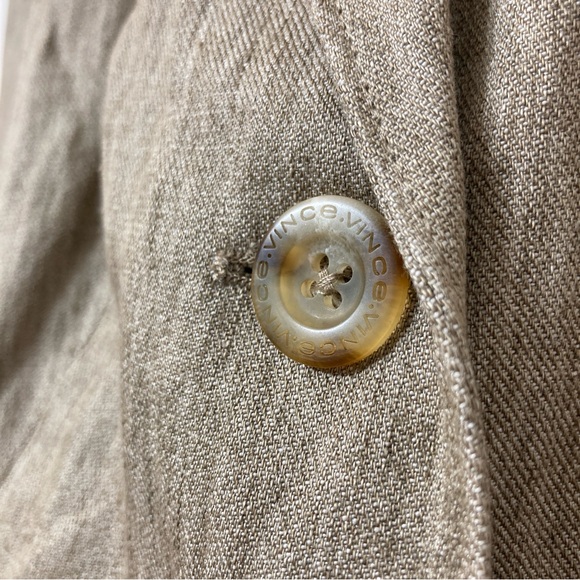 Vince Women’s Beige Linen Blend Blazer Jacket Size 2 Coastal Euro Summer Preppy - Picture 4 of 10